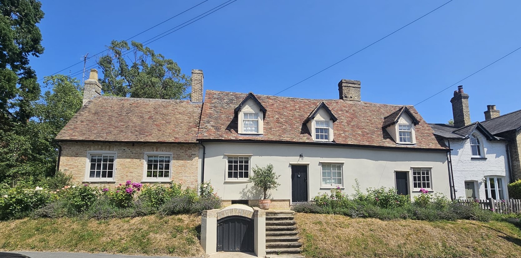Finished period cottage renovation — front exterior
